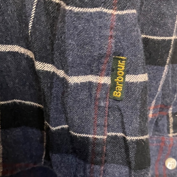 Barbour Classic Tartan Plaid Flannel Dark Checkered Tailored Fit Shirt - Picture 3 of 7